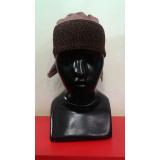 Glitter Hijab Bonnet Cap-Brown